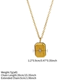 Goud vergulde titanium stalen ketting met ster hanger, kristal en afmeting details - Vierkante Ster (7g)