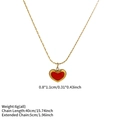 Gouden titanium stalen ketting met kleine rode hart hanger in Franse luxe stijl - Rood Hart (6g)