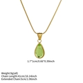 Gouden slangenketting met een groene druppelvormige hanger voor dames, 1.7x1cm - Groene Waterdruppel (9g)