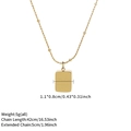 Gouden titanium stalen ketting met vierkante hanger, 42 cm ketting en 5 cm verlenging - Gouden Vierkante Letter (5g)