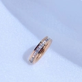 Roségouden titanium stalen ring met een volledige band van fonkelende zirkonia's - US 6 / Roségoud Enkele Rij Strass Ring