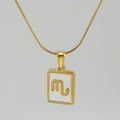 Scorpio zodiac pendant necklace in 18K gold stainless steel with a white shell inlay - Scorpio