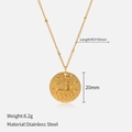 Collier en acier inoxydable doré avec pendentif zodiaque Sagittaire et chaîne perlée - Sagittaire