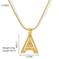 Close-up of 18K gold letter A pendant with dimensions 1.7cm by 1.5cm and chain length 45cm - Letter A Style - Snake Chain (S-P003-A) / 18K Gold
