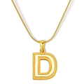 18K gold plated D letter necklace with white shell inlay and sleek snake chain - Letter D Style - Snake Chain (S-P003-D) / 18K Gold
