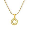 Collar bañado en oro de 18K con colgante letra O de nácar y elegante cadena de serpiente - Estilo Letra O - Cadena de Serpiente (S-P003-O) / Chapado en oro 18K