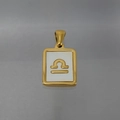 Minimalist 18K gold stainless steel Libra zodiac necklace with white shell inlay - Libra
