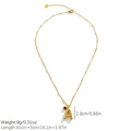 18K gold plated stainless steel necklace with letter A pendant and red birthstone - Letter A / 18k Gold Style
