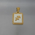 18K Gold Edelstahl Schütze Sternzeichen Anhänger mit weißem Muschel-Inlay für Damen - Schütze