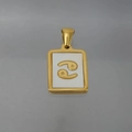 Minimalistischer 18K vergoldeter Edelstahl Sternzeichen Krebs Anhänger mit Muscheleinlage - Krebs