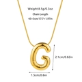 Polished gold balloon letter G pendant necklace with 45cm plus 5cm snake chain dimensions - Letter G Necklace