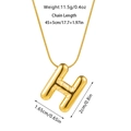 Detailed specs of the gold balloon letter H pendant showing weight and size dimensions - Letter H Necklace