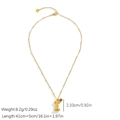 Κολιέ με γράμμα I από ανοξείδωτο ατσάλι 18K με μικρό κόκκινο γενέθλιο λίθο - Γράμμα I / Στυλ Χρυσού 18k