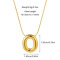 Detailed spec view of gold bubble pendant necklace with 45+5cm chain measurements - Letter O Necklace