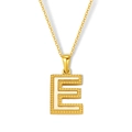 Poliertes 18K vergoldetes Collier mit einem weißen Muschel-Buchstaben-E Anhänger - Buchstabe E(S-P003-E)