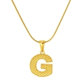 Fashionable gold G letter pendant necklace with textured finish on a snake chain for women - Letter G (xinzuo-001-G) / 18K Gold