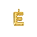 Puffy golden stainless steel letter E balloon pendant necklace for women - E-Silver