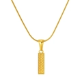 Golden snake chain necklace with a textured rectangular honeycomb pendant for women - Letter I (xinzuo-001-I) / 18K Gold