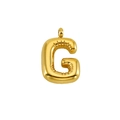 Puffy golden 3D balloon letter G pendant with glossy finish on white background - G-Silver