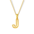 Eleganter Goldanhänger mit Buchstabe J, weißer Perlmutt-Einlage und feinem Perlenrand-Design - Buchstabe J(S-P003-J)