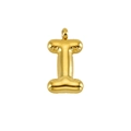 Golden balloon style letter I pendant with polished finish and shiny metallic surface - I-Silver