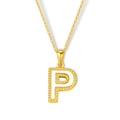 Goldene Halskette mit P-Buchstaben-Anhänger aus Muscheleinlage und 18K Vergoldung - Buchstabe P(S-P003-P)