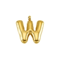 3D bubble style letter W necklace pendant in gold plated stainless steel - W-Silver