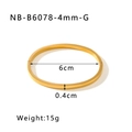 Golden minimalist geometric bangle bracelet with 6cm diameter and 4mm width specifications - 18K Gold / Gold (4mm)