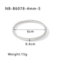 Minimalist silver geometric bangle with 6cm inner diameter and 0.4cm width, weight 15g - 18K Gold / Silver (4mm)