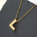 Luxury gold plated letter L pendant necklace with shimmering cubic zirconia pavé - Letter L (Pendant Only)
