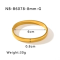 Golden polished minimalist geometric bangle with 6cm inner diameter and 8mm width - 18K Gold / Gold (8mm)