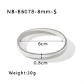 Minimalist silver oval open bangle with 6cm diameter and 8mm width specifications - 18K Gold / Silver (8mm)