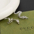Silver dragon ear cuff set with rhinestones and polished finish on vintage card - Left Ear Style / Silver Dragon Ear Cuff - Left Ear