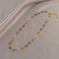 Kleurrijke madeliefjes ketting van goud titanium staal voor een levendige zomerse look - Kleurrijke Madeliefje Ketting