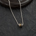 Collana in acciaio al titanio con tre anelli rotanti e numeri romani su catena - Collana con Ciondolo Cilindro Numeri Romani