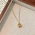 Golden titanium steel necklace featuring a vintage Chinese lucky charm lock pendant - Gold Chunky Lucky Necklace