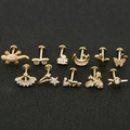 11-piece golden bee and butterfly ear stud set with sparkling cubic zirconia accents - Gecko Style (1#) / Gold