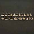 Golden cartilage studs set with moon and star zircon designs on dark background - Micro Pave Style (1#) / Gold