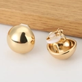 Orecchini a clip a sfera dorata con gommini in silicone per orecchie senza buco - Oro