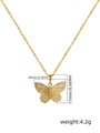 Detailansicht der goldene Schmetterling-Halskette mit funkelnden Zirkonia-Steinen - Gold