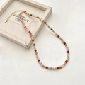 Dunhuang natuurstenen kralenketting in nieuwe Chinese stijl met gekleurde kralen en goudslot - Veelkleurige natuurstenen kralenketting