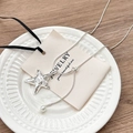 Zilveren zeester hanger ketting met gehamerde textuur en verstelbare parel schuifketting - Sterhanger (Treksterketting)