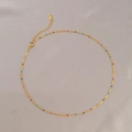 Kleurrijke ketting met edelstenen en parels met gouden schakels en verstelbare sluiting - Regenboog Kraal Eenvoudige Ketting