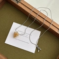 Verstellbare zweifarbige Kiefernzapfen-Halskette mit silberner Schlangenkette und Goldanhänger - Schlangenkette-Stil / Gold-Schlangenkette