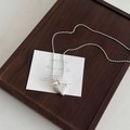 Adjustable silver heart pendant necklace with hammered texture and classic bead chain - Bead Chain Heart Necklace