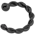 Minimalist black twisted U-shaped nose ring with polished metal finish and ball end design - Black