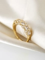 Macro shot of gold eternity ring with marquise-cut crystals on champagne silk background - US 6 / Gold