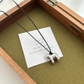 Silver horse zodiac pendant necklace with adjustable black cord in a wooden gift box - Silver Glossy Horse Necklace