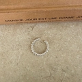 Minimalist silver beaded open ring with a polished metallic finish on marble texture - Silver Small Bead Band Ring