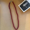 Elegante collar de cuentas de ágata roja con cierre de plata y cadena de extensión - Estilo De Cuentas De Vidrio Rojo Oscuro